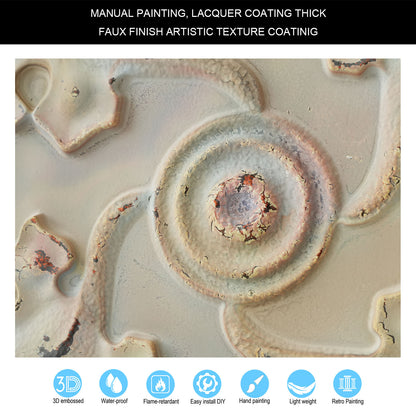 10tiles/lot Distressed Faux Tin Ceiling Tiles for Industrial Cafés, Craft Workshops and Retro Interiors PL64