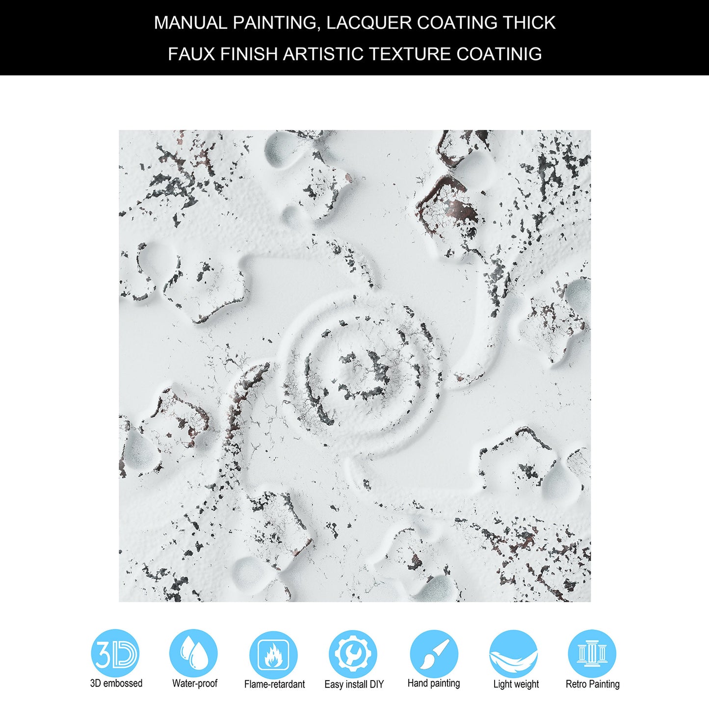 10tiles/lot Distressed Faux Tin Ceiling Tiles for Industrial Cafés, Craft Workshops and Retro Interiors PL64