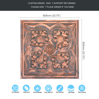 10tiles/lot DIY Faux Metal Ceiling Tile Panels for Café Bars, Studios and Artistic Interiors PL64