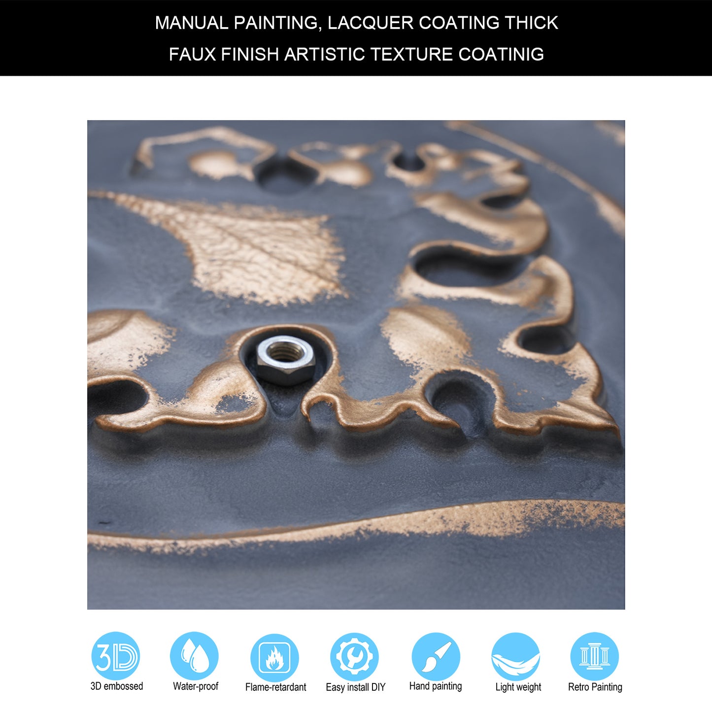 10tiles/lot 3D Faux Metal Ceiling Tiles for Stylish Bars, Clubs and Trendy Restaurants PL64