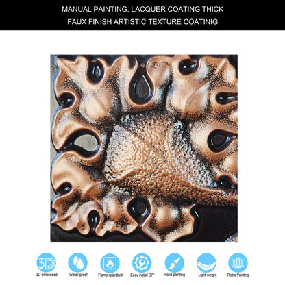 10tiles/lot DIY Faux Metal Ceiling Tile Panels for Café Bars, Studios and Artistic Interiors PL64