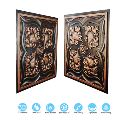 10tiles/lot DIY Faux Metal Ceiling Tile Panels for Café Bars, Studios and Artistic Interiors PL64