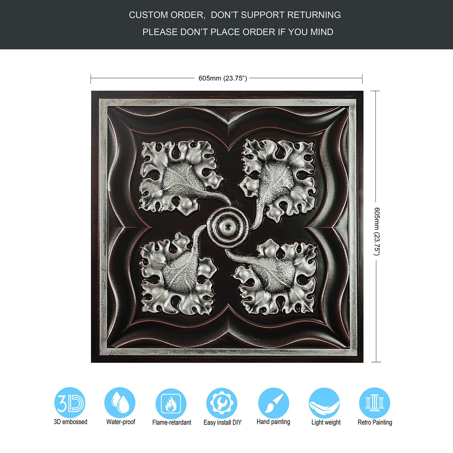 10tiles/lot PVC Ceiling Tiles for Kitchens, Bedrooms, Offices and Modern Commercial Interiors PL64