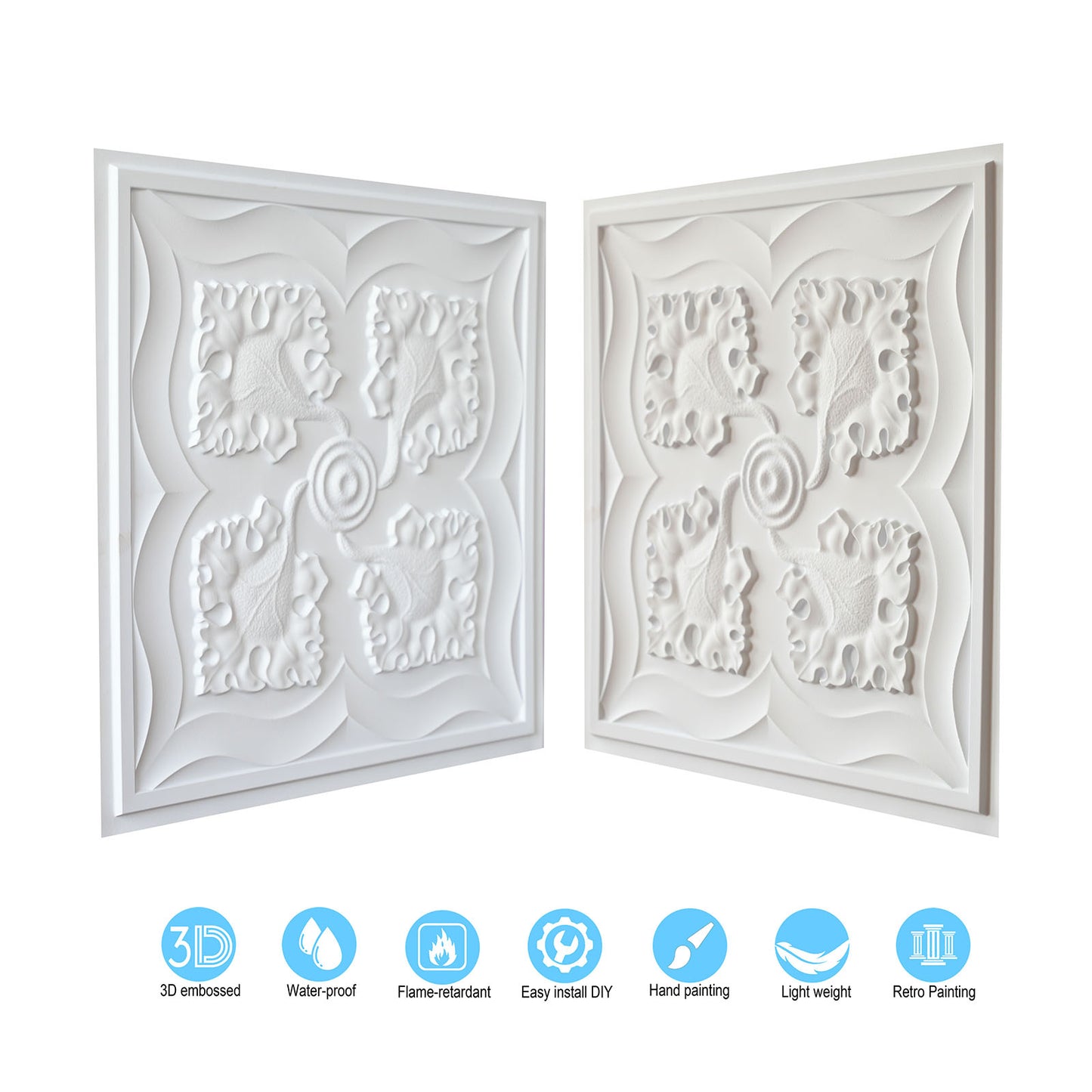 10tiles/lot Distressed Faux Tin Ceiling Tiles for Industrial Cafés, Craft Workshops and Retro Interiors PL64