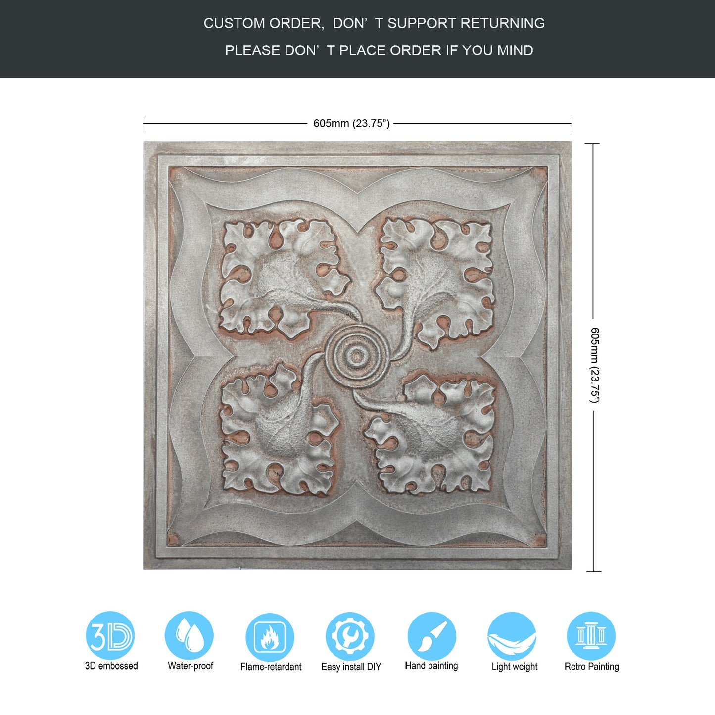 10tiles/lot PVC Ceiling Tiles for Kitchens, Bedrooms, Offices and Modern Commercial Interiors PL64