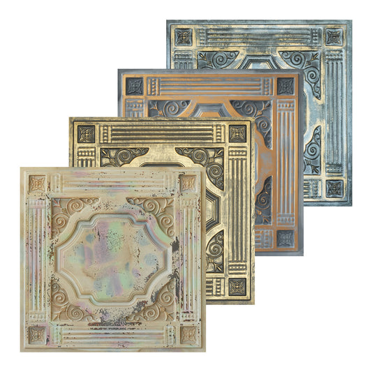 10tiles/lot Faux Tin Embossed Tiles for Luxury Apartments, Villas and Modern Home Interiors PL65