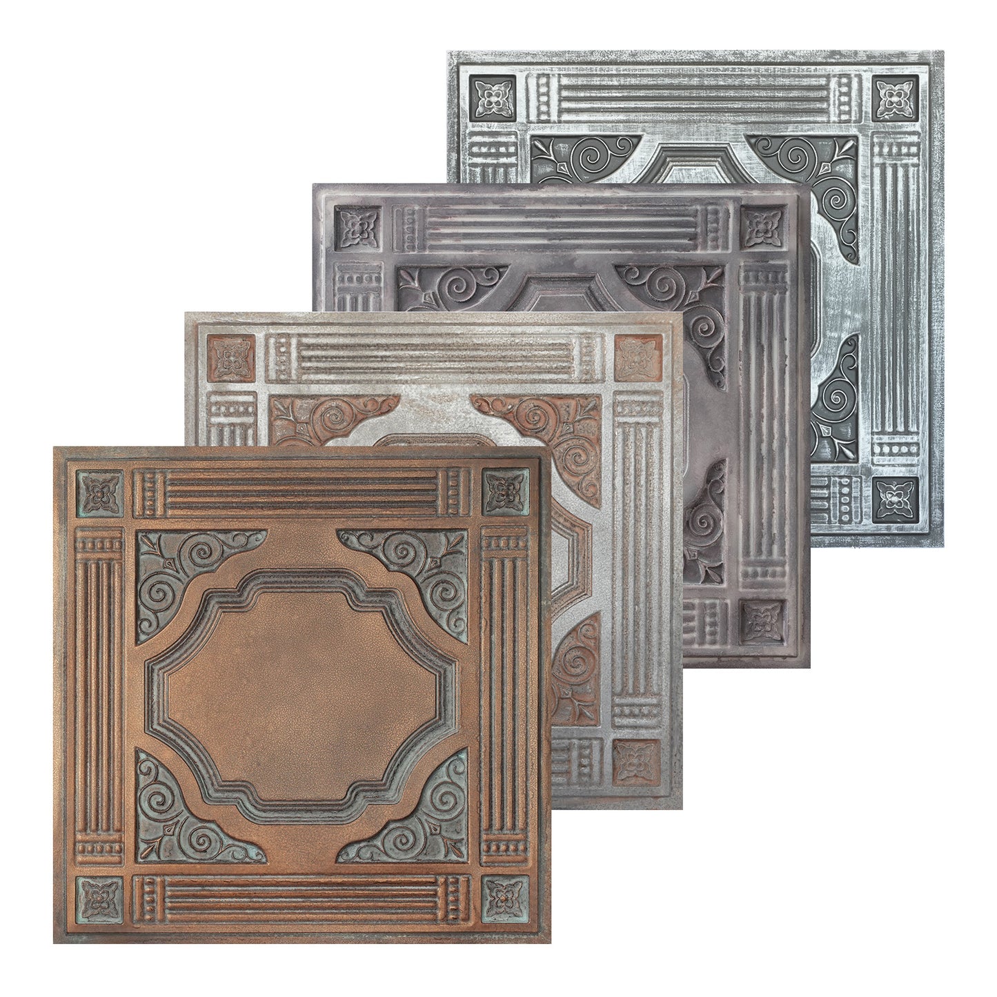 10tiles/lot DIY Faux Metal Ceiling Tile Panels for Café Bars, Studios and Artistic Interiors PL65