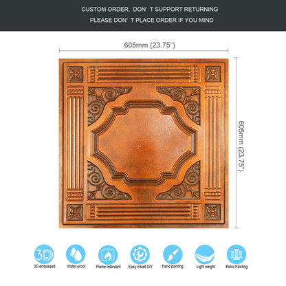 10tiles/lot Embossed Ceiling Tiles for Elegant Restaurants, Coffee Shops and Contemporary Bedrooms PL65