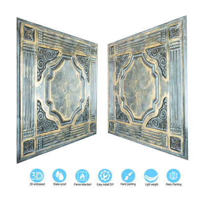 10tiles/lot Faux Tin Embossed Tiles for Luxury Apartments, Villas and Modern Home Interiors PL65