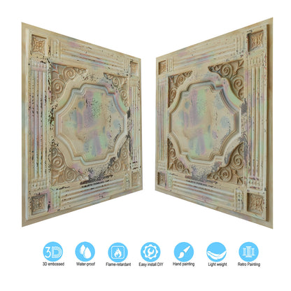 10tiles/lot Faux Tin Embossed Tiles for Luxury Apartments, Villas and Modern Home Interiors PL65