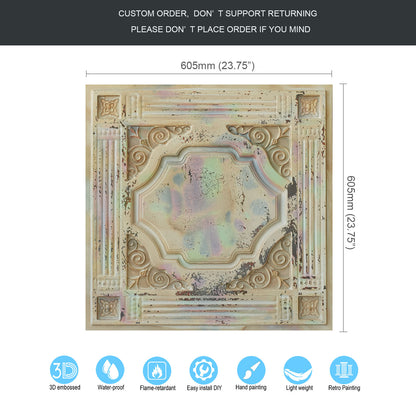 10tiles/lot Faux Tin Embossed Tiles for Luxury Apartments, Villas and Modern Home Interiors PL65