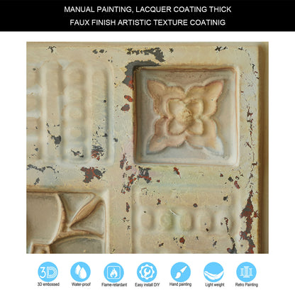 10tiles/lot Faux Tin Embossed Tiles for Luxury Apartments, Villas and Modern Home Interiors PL65