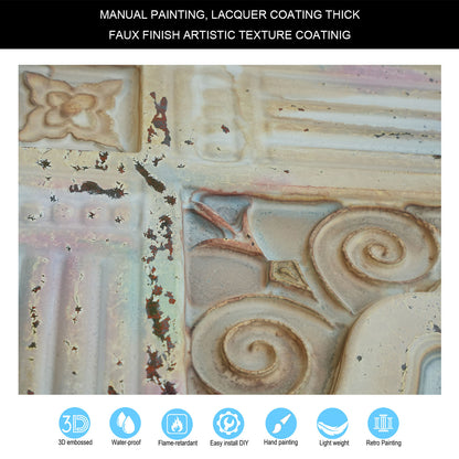 10tiles/lot Faux Tin Embossed Tiles for Luxury Apartments, Villas and Modern Home Interiors PL65