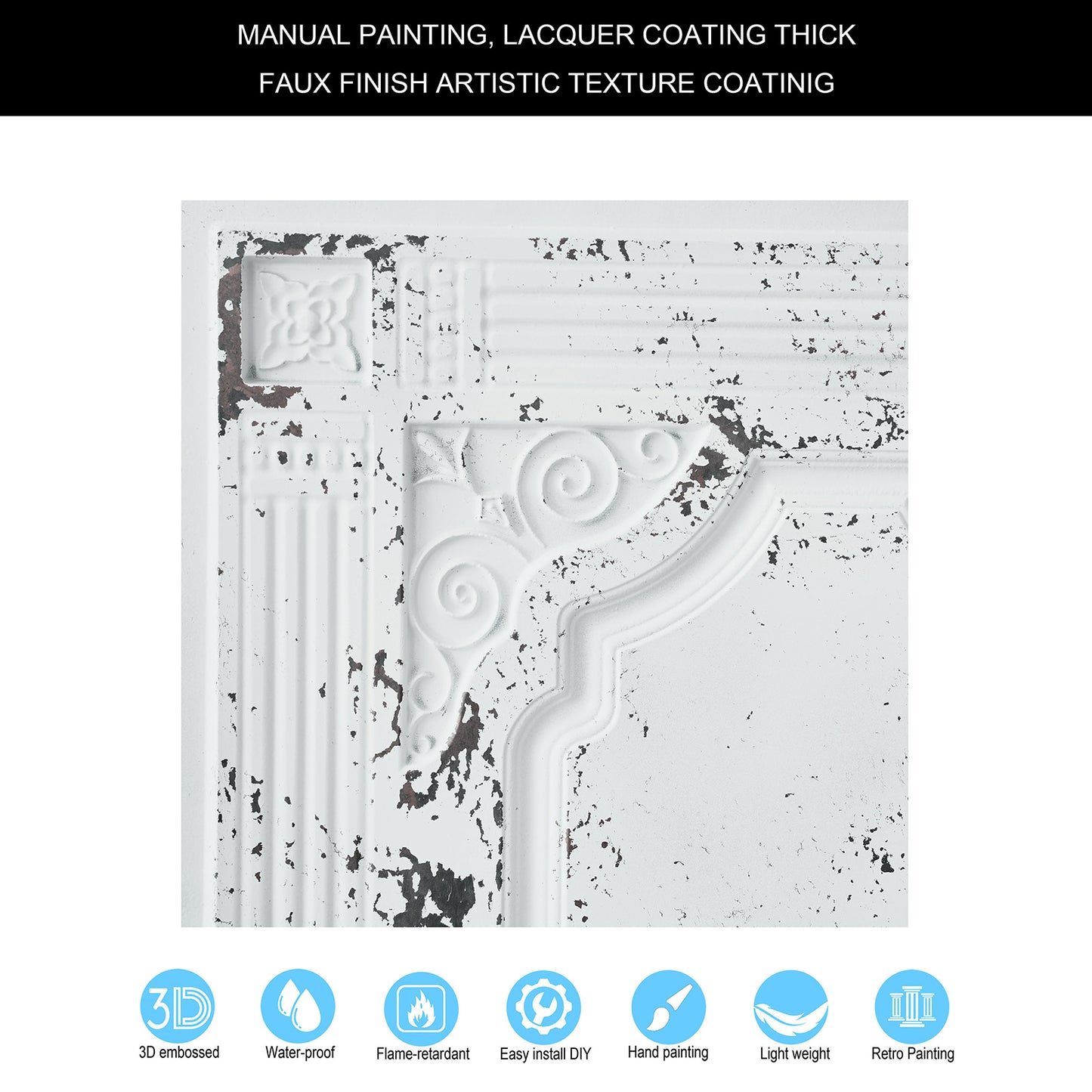 10tiles/lot 3D Ceiling Tiles for Modern Bedrooms, Kitchens, Cafés and Creative Interior Spaces PL65