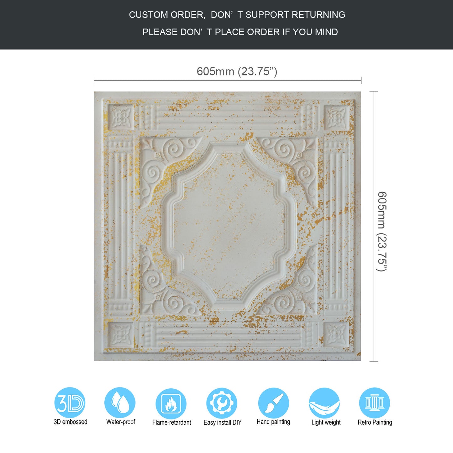 10tiles/lot 3D Ceiling Tiles for Modern Bedrooms, Kitchens, Cafés and Creative Interior Spaces PL65