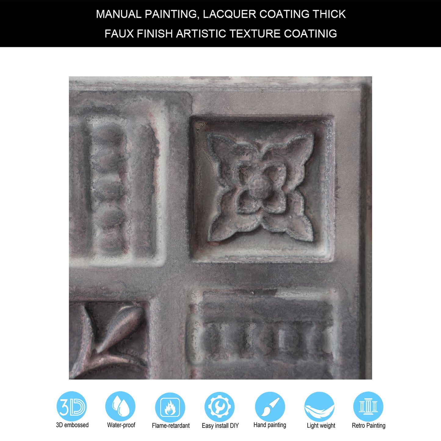 10tiles/lot DIY Faux Metal Ceiling Tile Panels for Café Bars, Studios and Artistic Interiors PL65