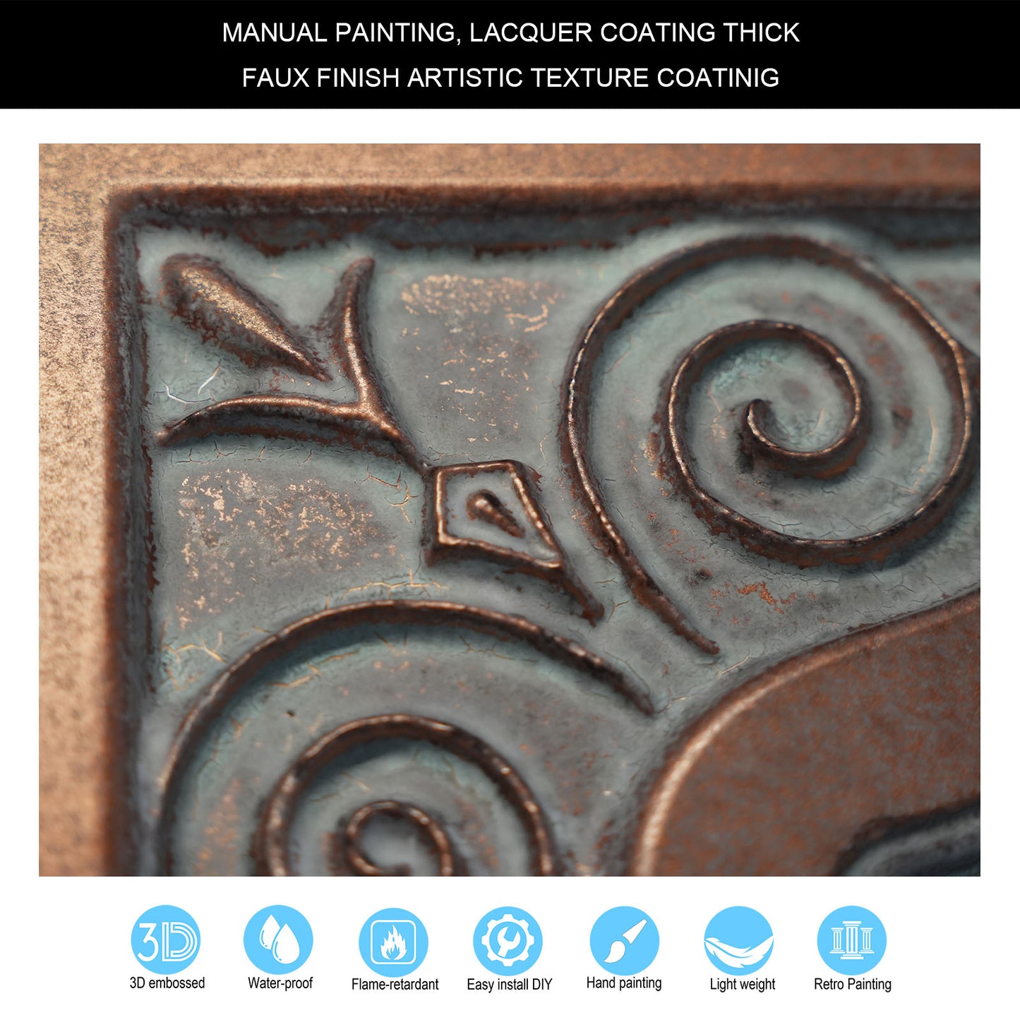 10tiles/lot DIY Faux Metal Ceiling Tile Panels for Café Bars, Studios and Artistic Interiors PL65