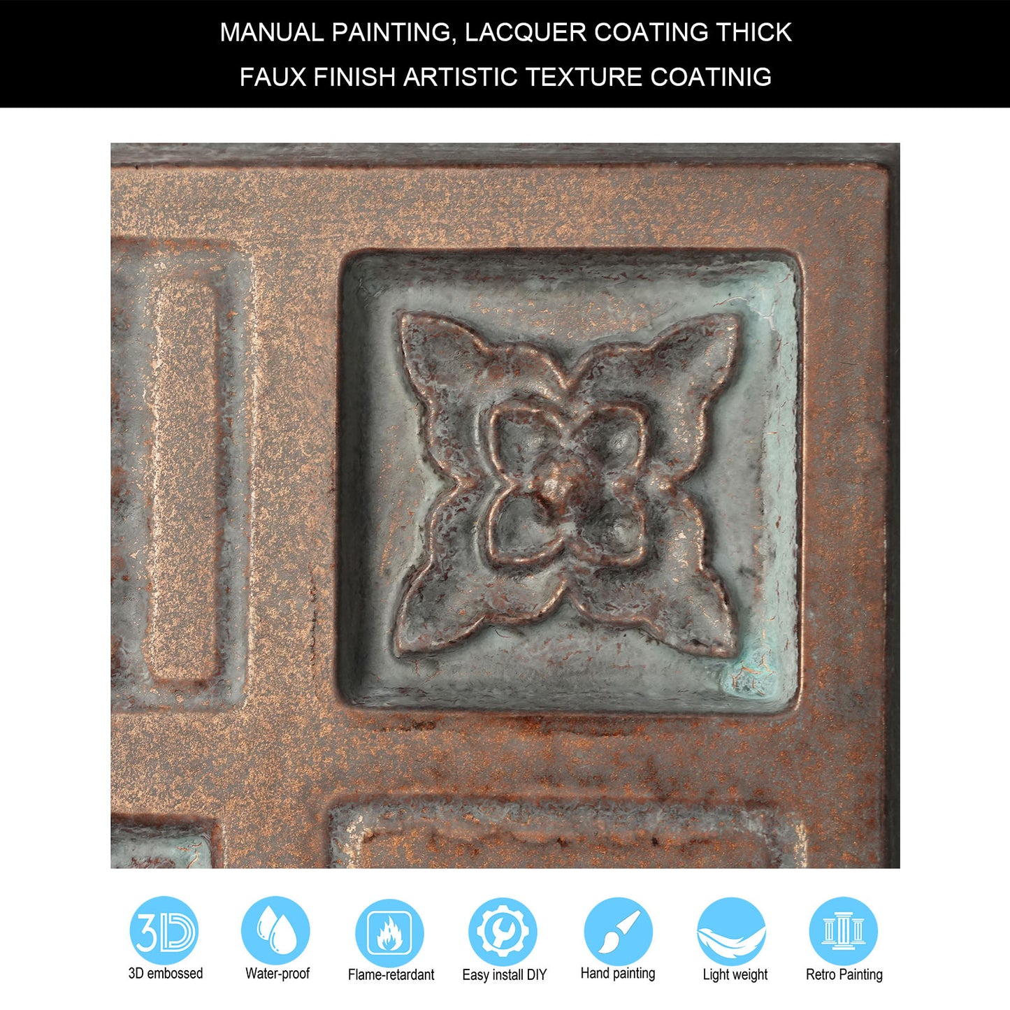 10tiles/lot DIY Faux Metal Ceiling Tile Panels for Café Bars, Studios and Artistic Interiors PL65