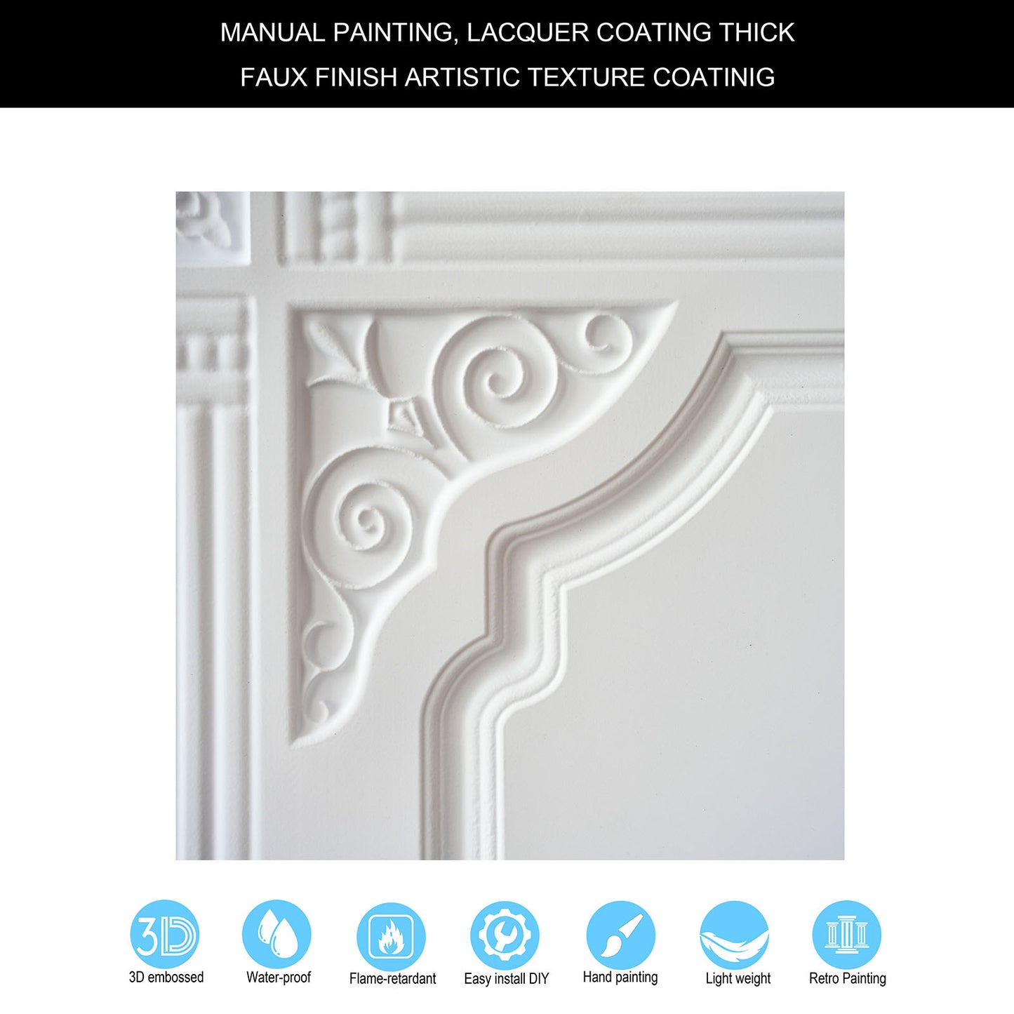 10tiles/lot 3D Ceiling Tiles for Modern Bedrooms, Kitchens, Cafés and Creative Interior Spaces PL65