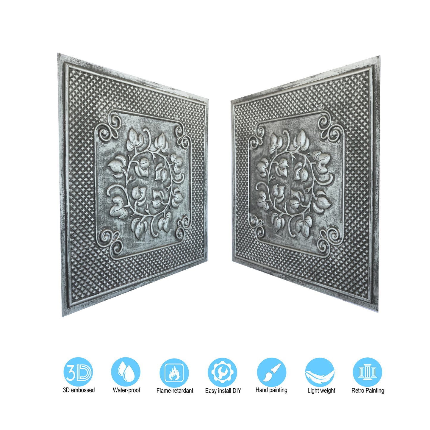 10tiles/lot Antique Ceiling Tiles for Premium Hotels, Mansions, Villas and Classic Dining Rooms PL66