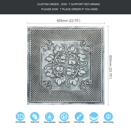 10tiles/lot Antique Ceiling Tiles for Premium Hotels, Mansions, Villas and Classic Dining Rooms PL66