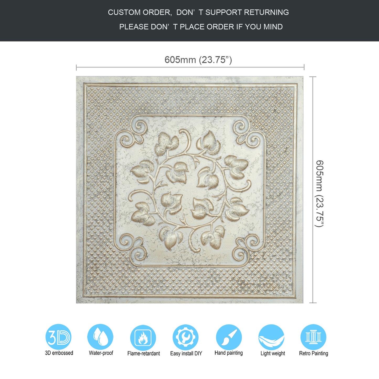 10tiles/lot Artistic Ceiling Tiles for Book Cafés, Literary Shops and Cultural Retail Spaces PL66