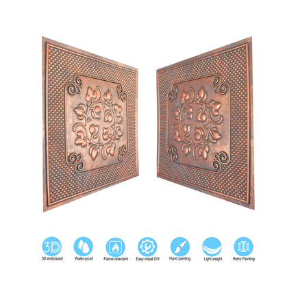 10tiles/lot Vintage Ceiling Tiles for Wine Cellars, Old-World Restaurants and Artistic Rooms PL66