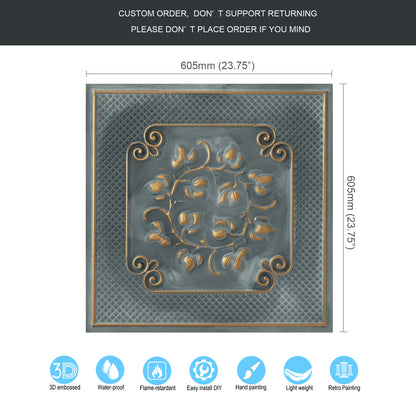 10tiles/lot Antique Ceiling Tiles for Premium Hotels, Mansions, Villas and Classic Dining Rooms PL66