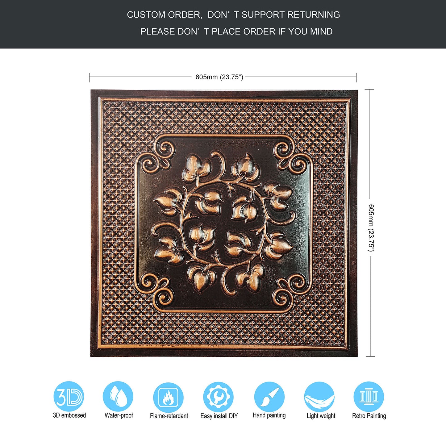 10tiles/lot 3D Decorative Ceiling Tiles for Trendy Restaurants, Bars and Creative Cafés PL66