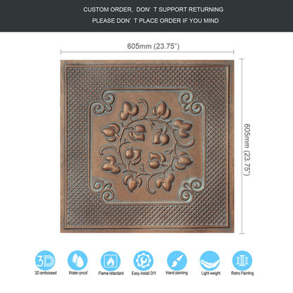 10tiles/lot Vintage Ceiling Tiles for Wine Cellars, Old-World Restaurants and Artistic Rooms PL66