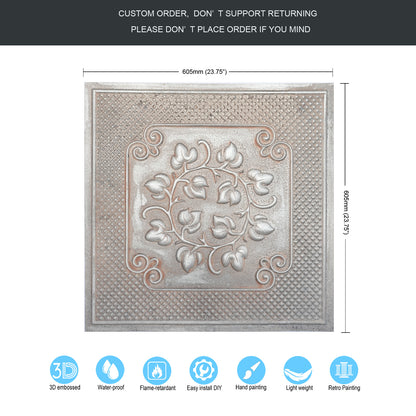 10tiles/lot Vintage Ceiling Tiles for Wine Cellars, Old-World Restaurants and Artistic Rooms PL66