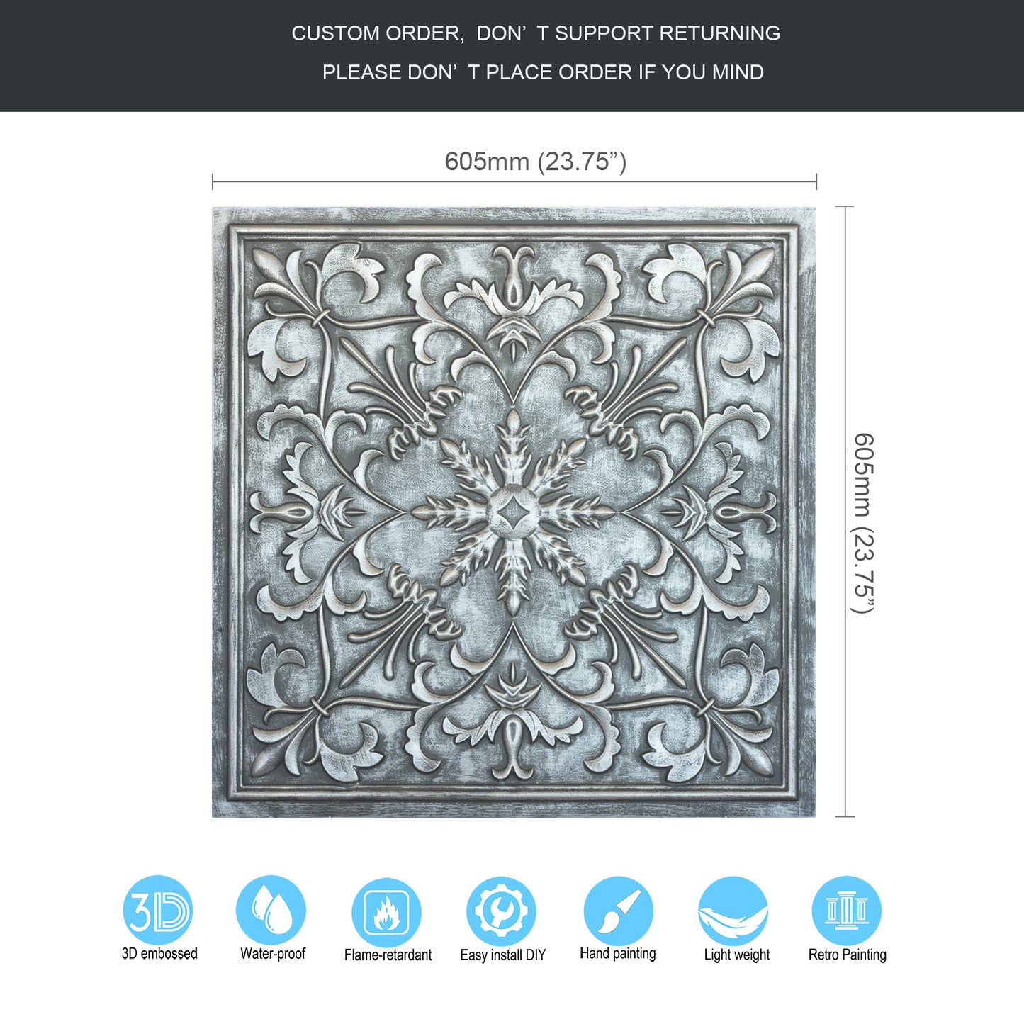 10tiles/lot PVC Ceiling Tiles for Salons, Spas, Massage Rooms and Comfortable Interiors PL66