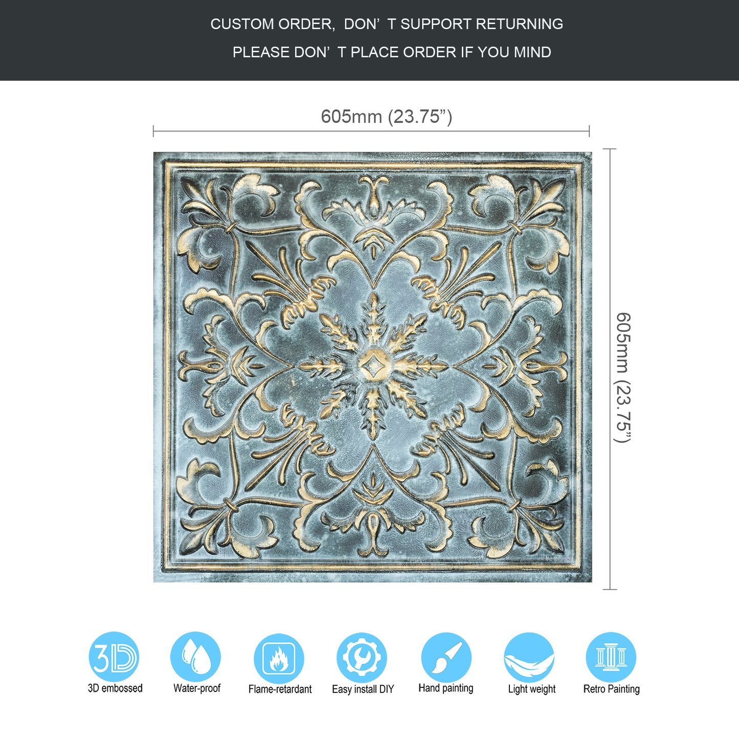 10tiles/lot PVC Ceiling Tiles for Salons, Spas, Massage Rooms and Comfortable Interiors PL66