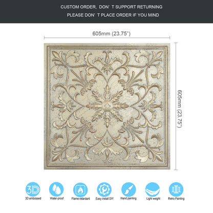 10tiles/lot Artistic Ceiling Tiles for Libraries, Museums, Craft Studios and Cultural Interiors PL70