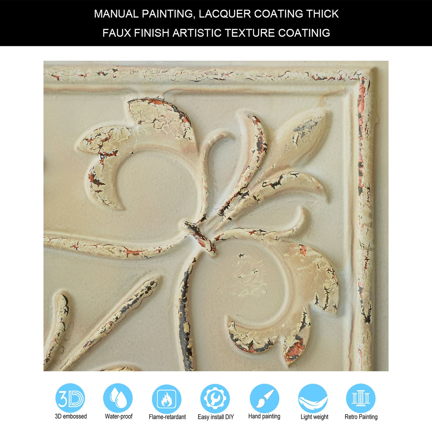 10tiles/lot Faux Metal Ceiling Tiles for Bars, Cafés, Lounges and Contemporary Interiors PL70