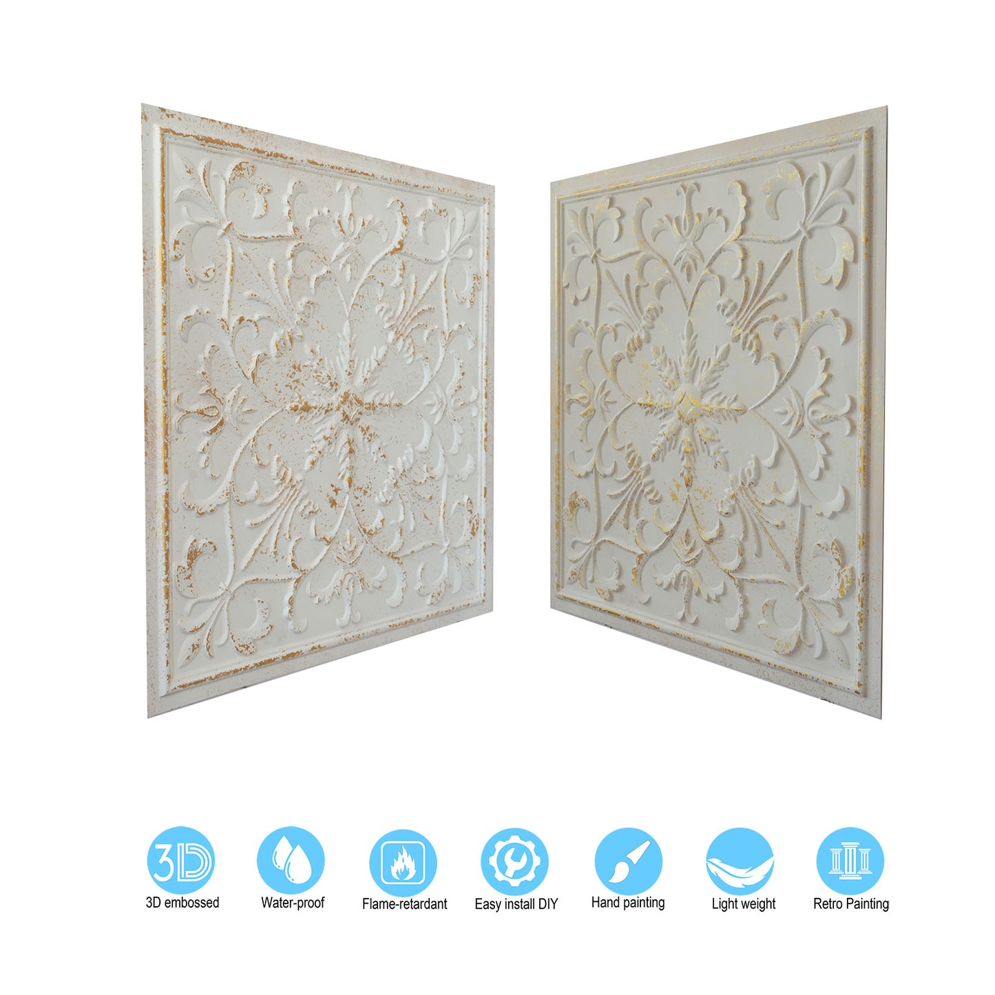 10tiles/lot Artistic Ceiling Tiles for Libraries, Museums, Craft Studios and Cultural Interiors PL70