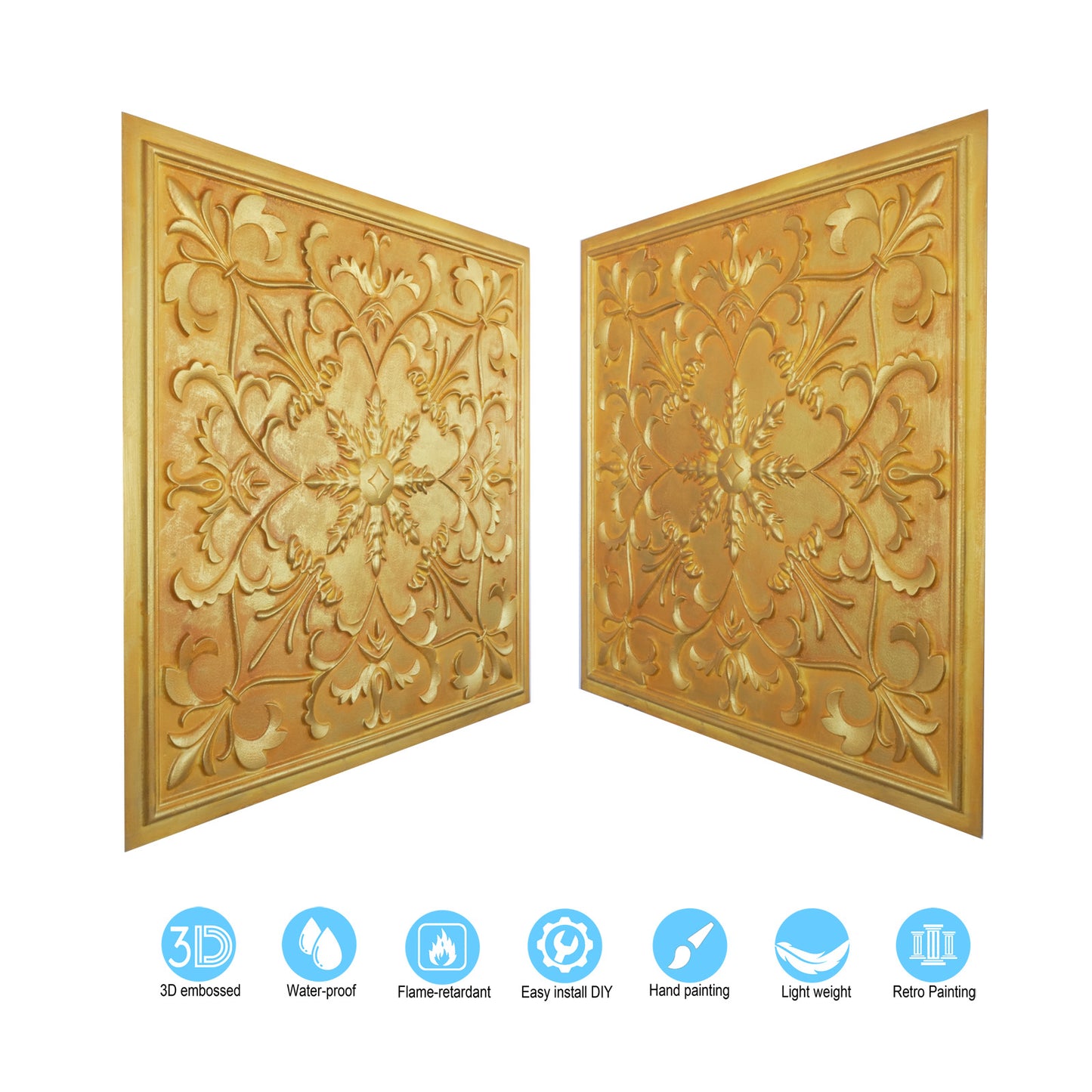 10tiles/lot Faux Metal Ceiling Tiles for Bars, Cafés, Lounges and Contemporary Interiors PL70