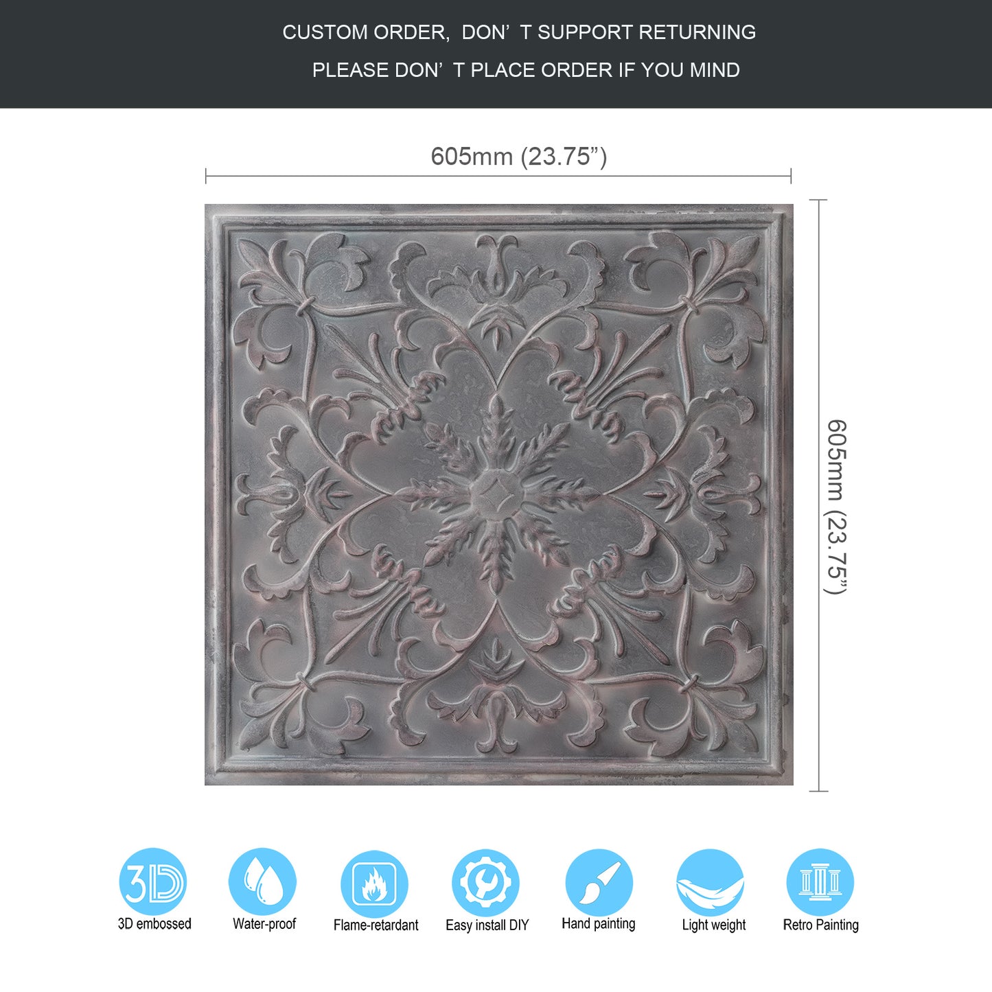 10tiles/lot PVC Ceiling Tiles for Salons, Spas, Massage Rooms and Comfortable Interiors PL66