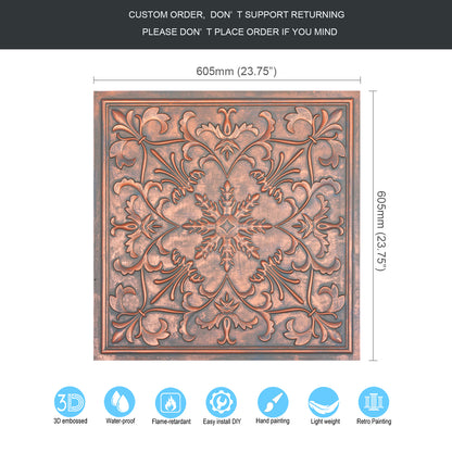 10tiles/lot Artistic Tin Ceiling Tiles for Artisan Workshops, Museums and Gallery Spaces PL70