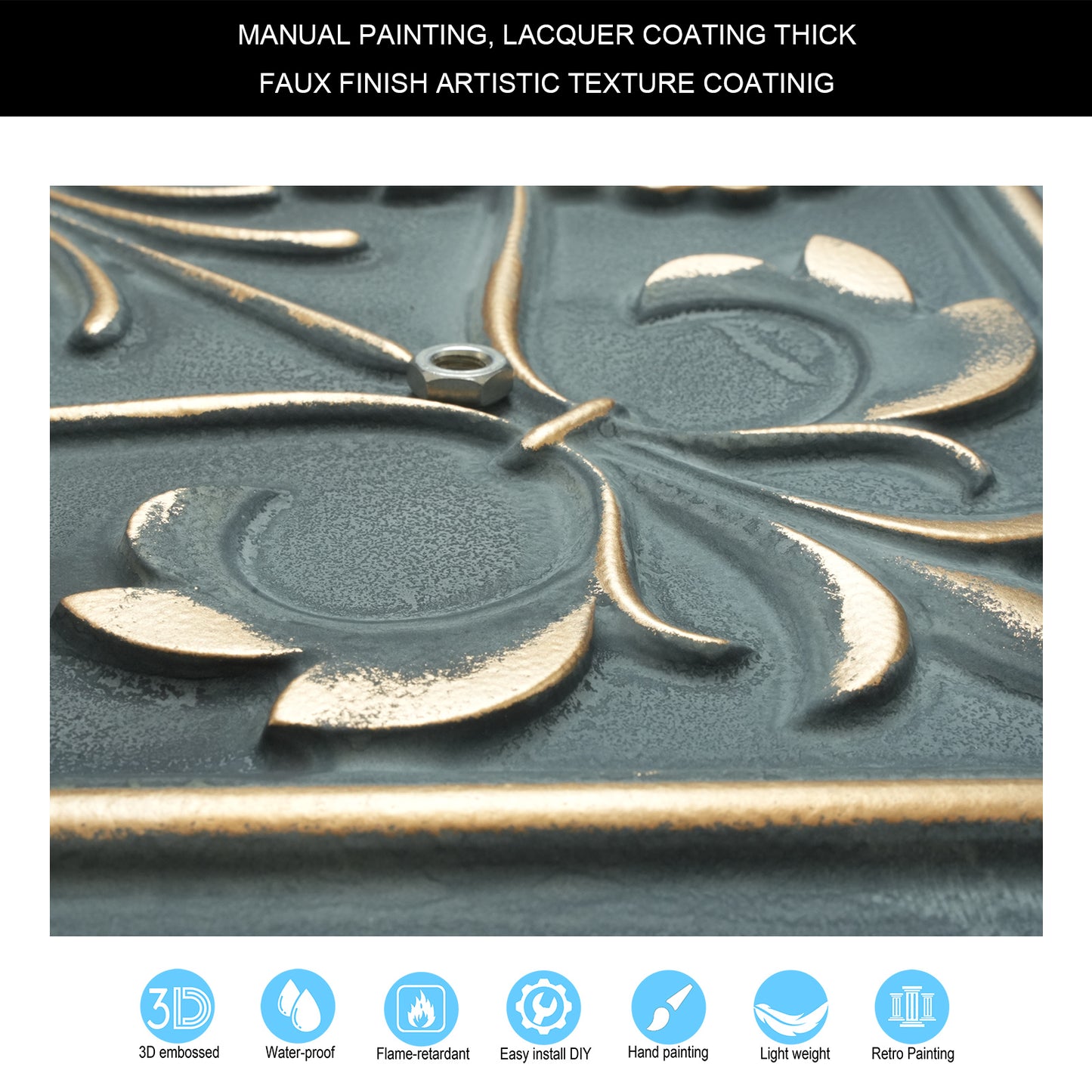 10tiles/lot PVC Ceiling Tiles for Salons, Spas, Massage Rooms and Comfortable Interiors PL66