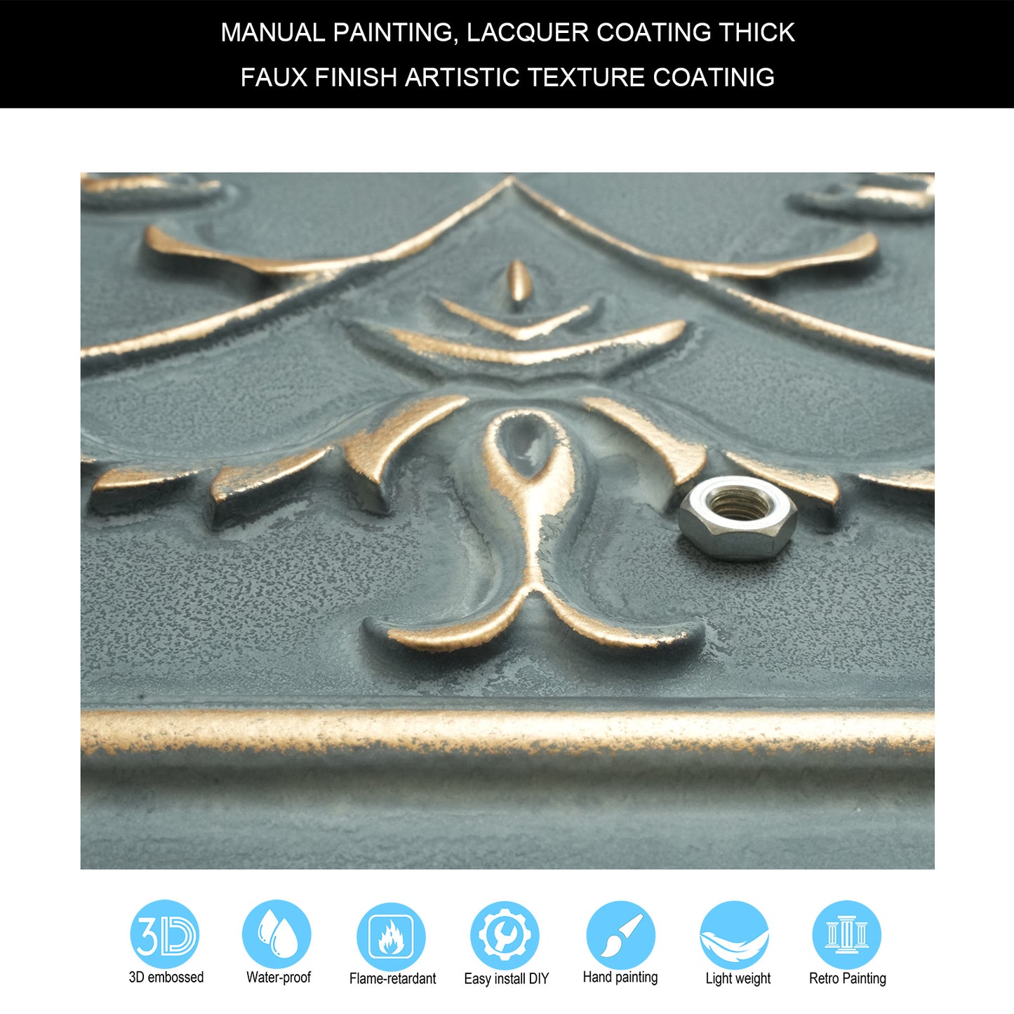 10tiles/lot PVC Ceiling Tiles for Salons, Spas, Massage Rooms and Comfortable Interiors PL66