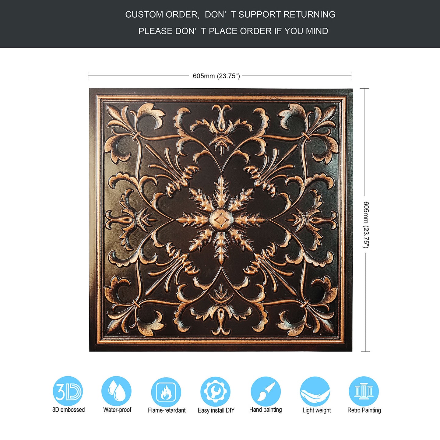 10tiles/lot PVC Ceiling Tiles for Salons, Spas, Massage Rooms and Comfortable Interiors PL70