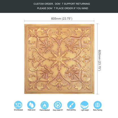 10tiles/lot Faux Metal Ceiling Tiles for Bars, Cafés, Lounges and Contemporary Interiors PL70