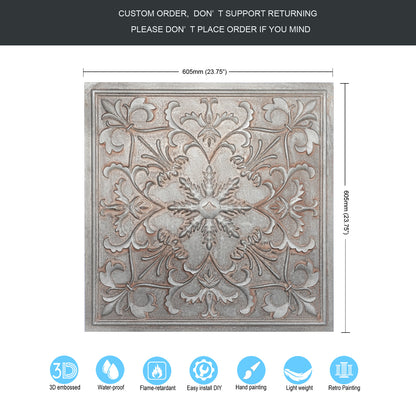 10tiles/lot Artistic Tin Ceiling Tiles for Artisan Workshops, Museums and Gallery Spaces PL70