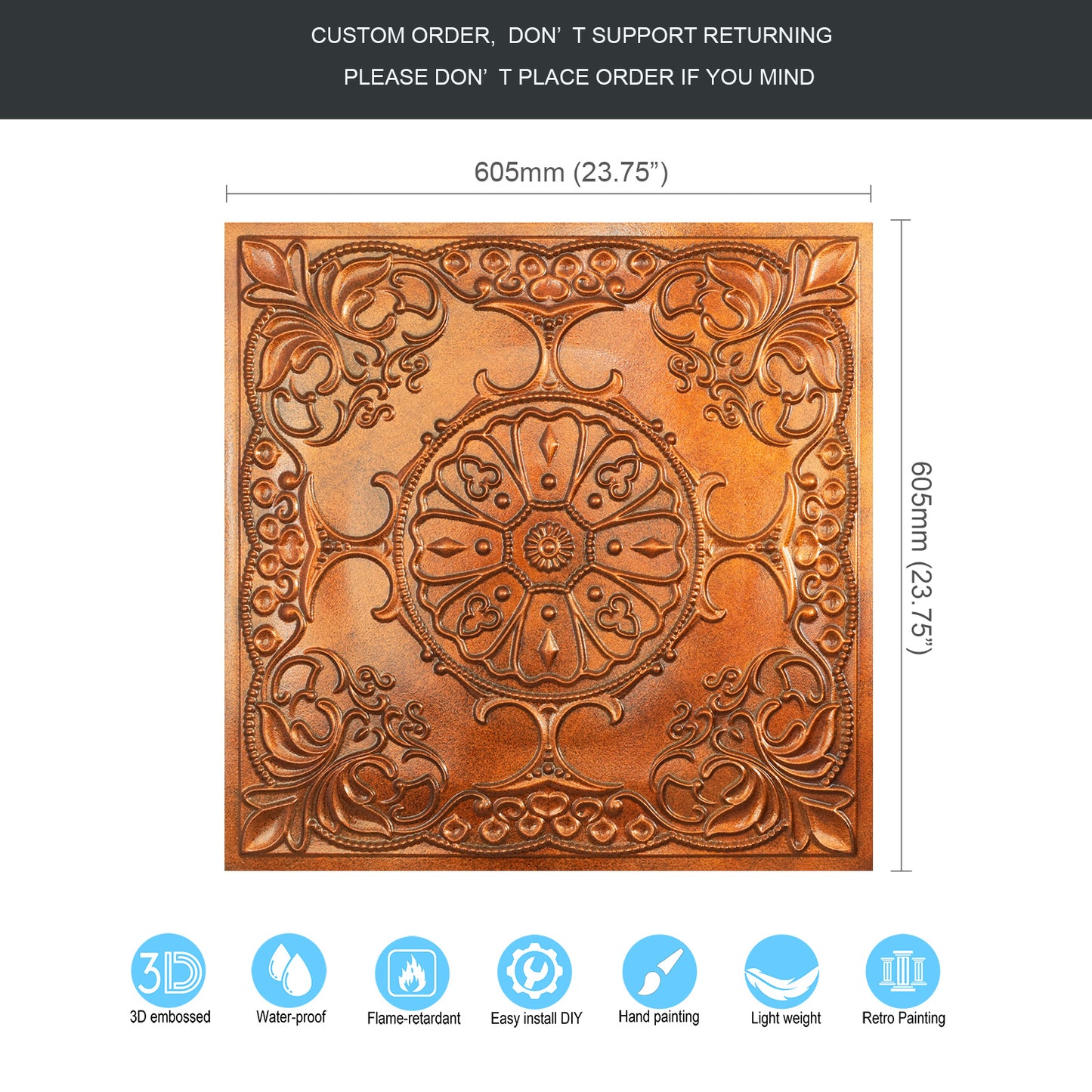 10tiles/lot Village-Style Ceiling Tiles for Country Restaurants, Coffee Shops and Charming Inns PL71