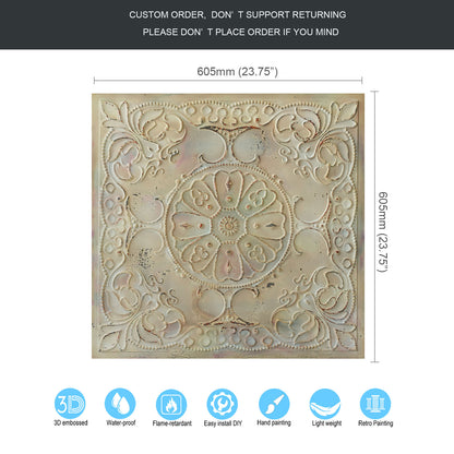 10tiles/lot Embossed Decorative Ceiling Tiles for Luxury Hotels, Apartments and Signature Rooms PL71