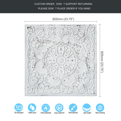 10tiles/lot Embossed Decorative Ceiling Tiles for Luxury Hotels, Apartments and Signature Rooms PL71
