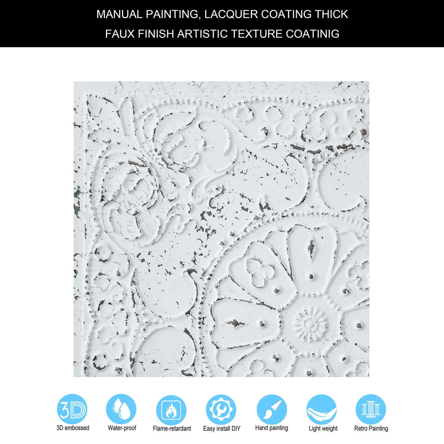 10tiles/lot Embossed Decorative Ceiling Tiles for Luxury Hotels, Apartments and Signature Rooms PL71