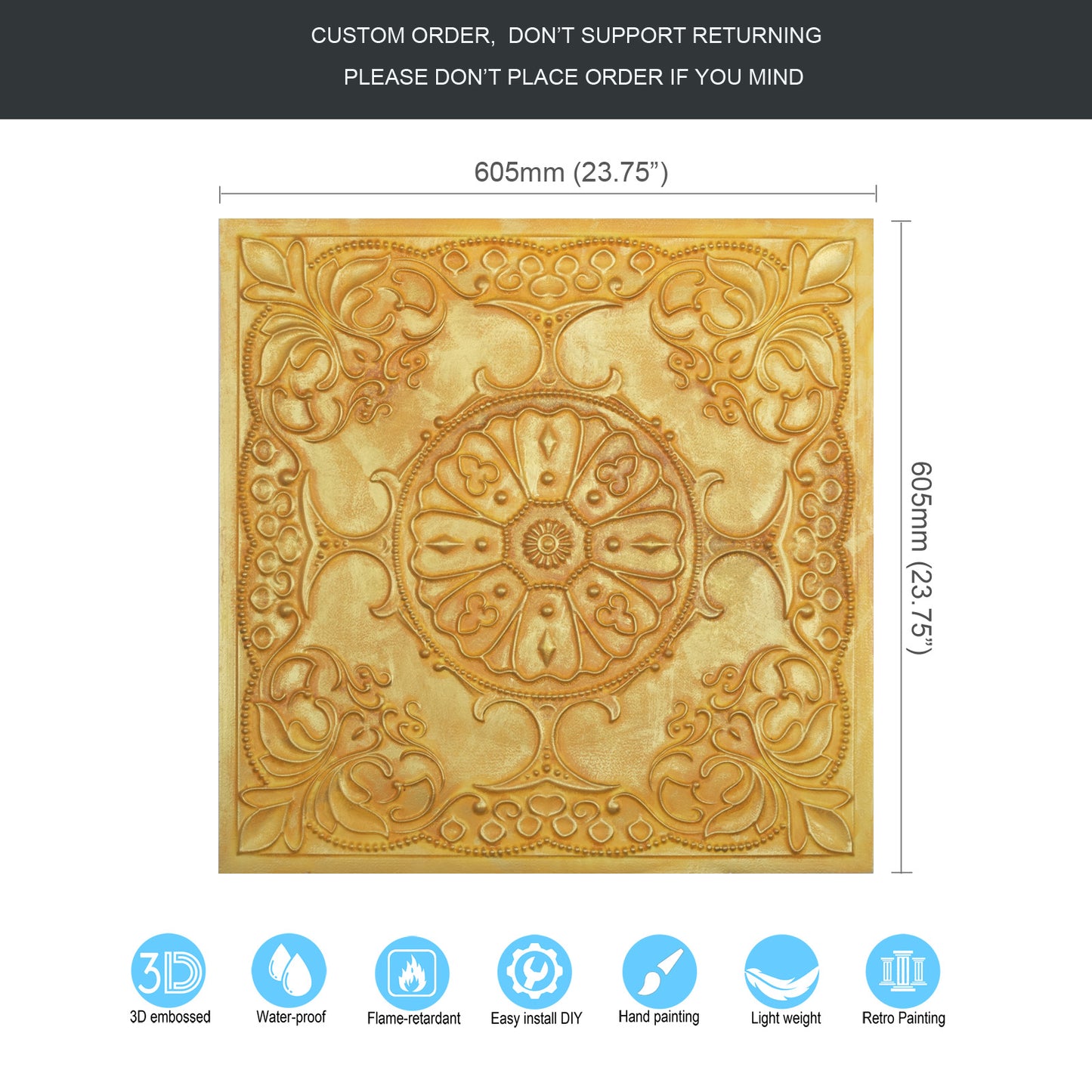 10tiles/lot Village-Style Ceiling Tiles for Country Restaurants, Coffee Shops and Charming Inns PL71