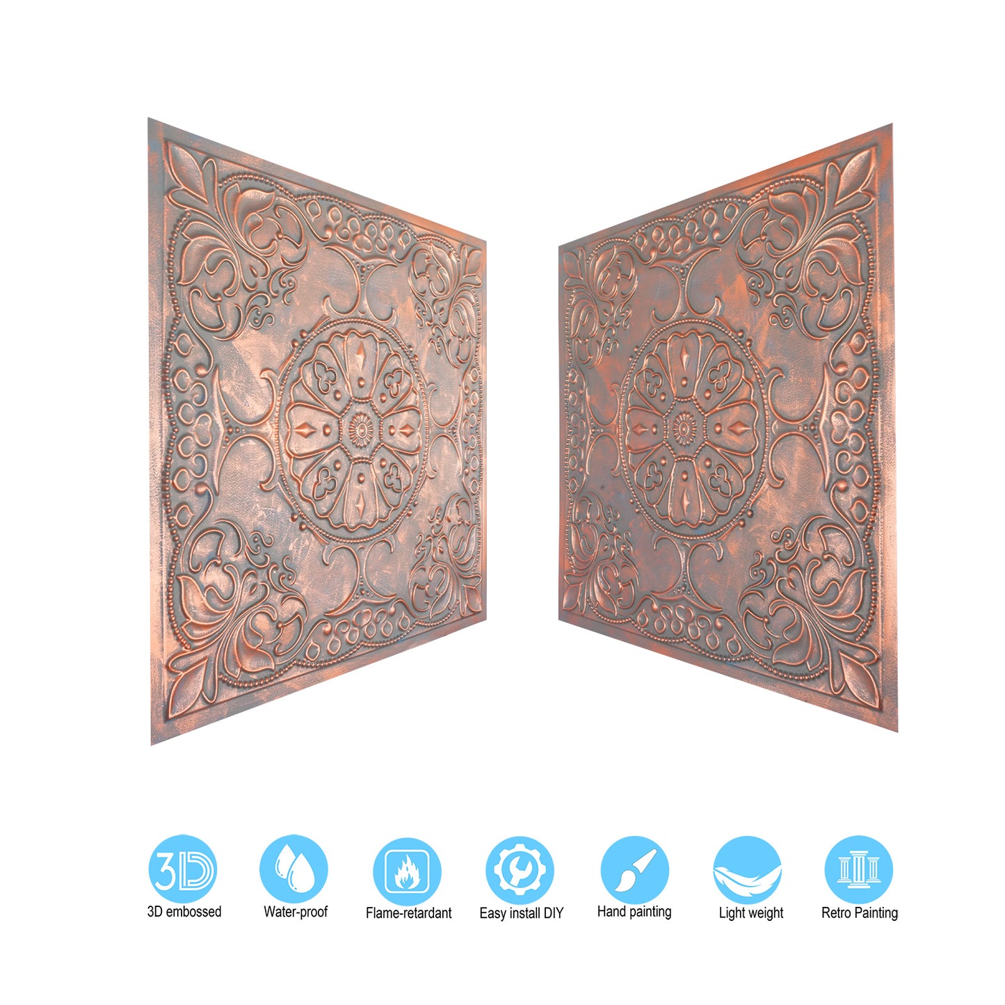 10tiles/lot Village-Style Ceiling Tiles for Country Restaurants, Coffee Shops and Charming Inns PL71